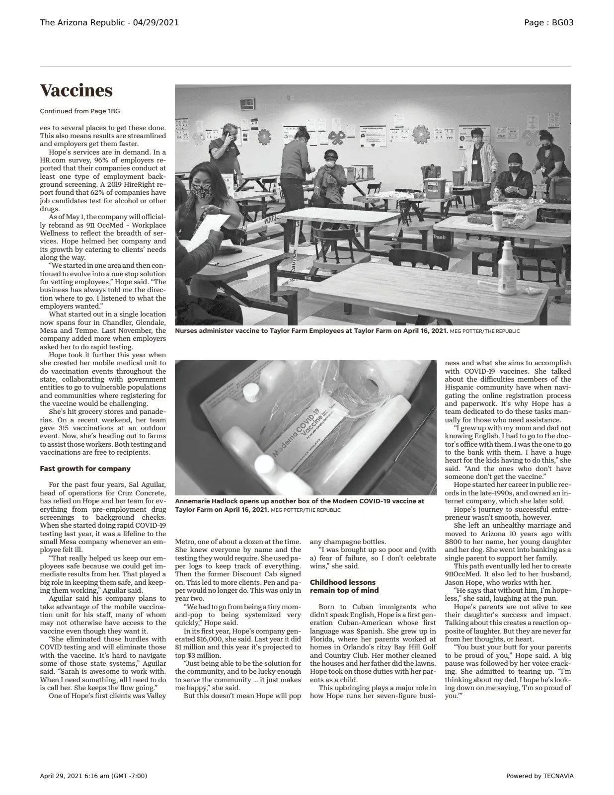 Arizona Republic feature